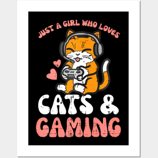 Just  Cats Gaming Video  Women Girls Kids Posters and Art
